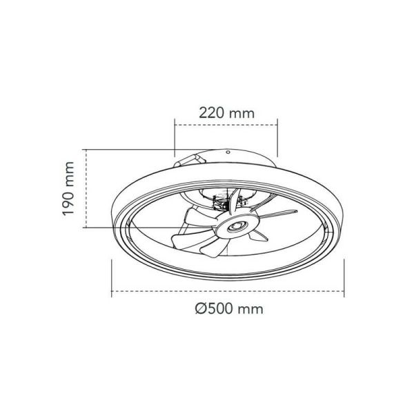 Ventilador Plafón LED DINIROT Negro 50W 4800Lm 3 CCT Dim  (3000/4000/6000K) Dim