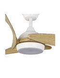 ELAGANTE ENNA Ventilateur de Plafond LED Blanc Pales en Bois 24W 2400Lm CCT Dim