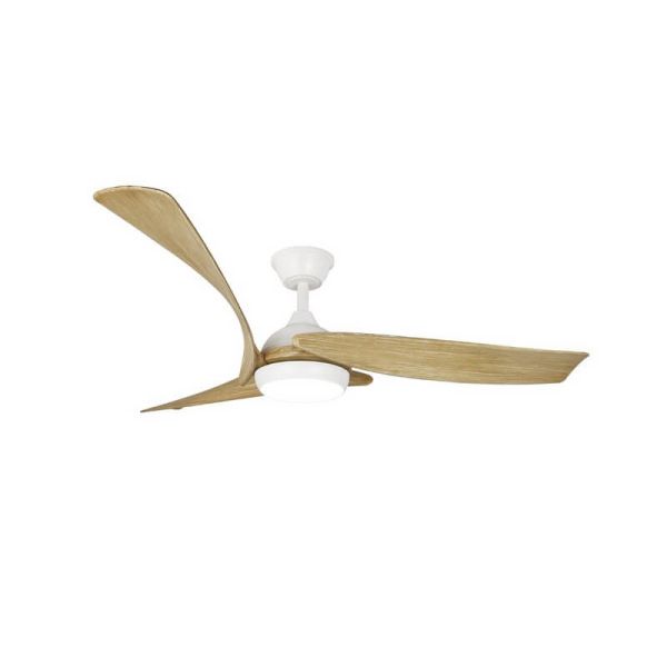 Ventilador LED de techo elagante ENNA Blanco con aspas de madera 24W 2400Lm CCT Dim