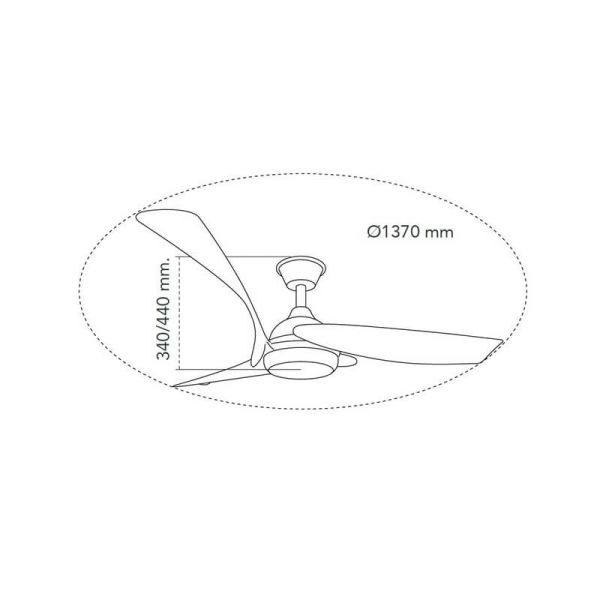 Ventilador LED de techo elagante ENNA Blanco con aspas de madera 24W 2400Lm CCT Dim