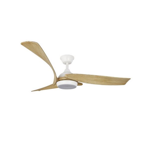 Ventilador LED de techo elagante ENNA Blanco con aspas de madera 24W 2400Lm CCT Dim