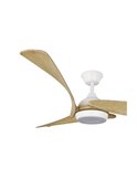 ELAGANTE ENNA Ventilateur de Plafond LED Blanc Pales en Bois 24W 2400Lm CCT Dim