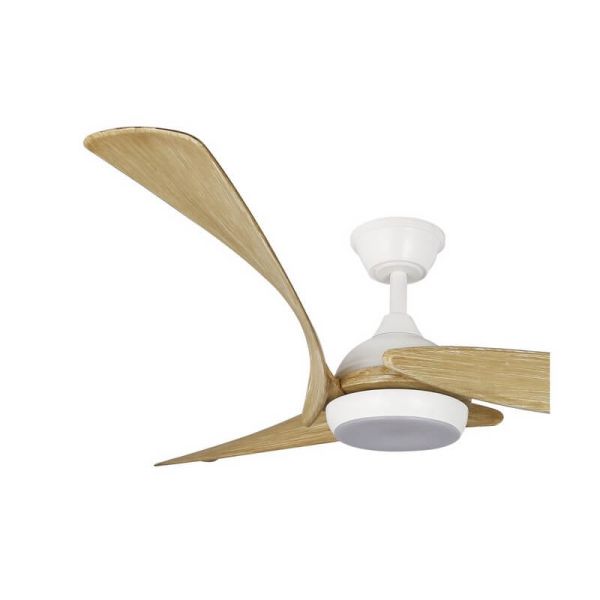 Ventilador LED de techo elagante ENNA Blanco con aspas de madera 24W 2400Lm CCT Dim