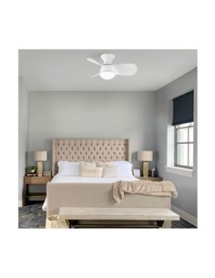 EPONA Ventilador pequeno LED branco 20W 2000Lm CCT Dim com controle remoto 2