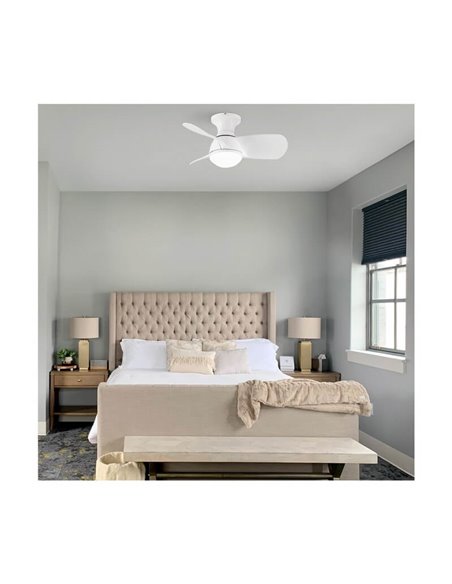 EPONA Ventilador pequeno LED branco 20W 2000Lm CCT Dim com controle remoto