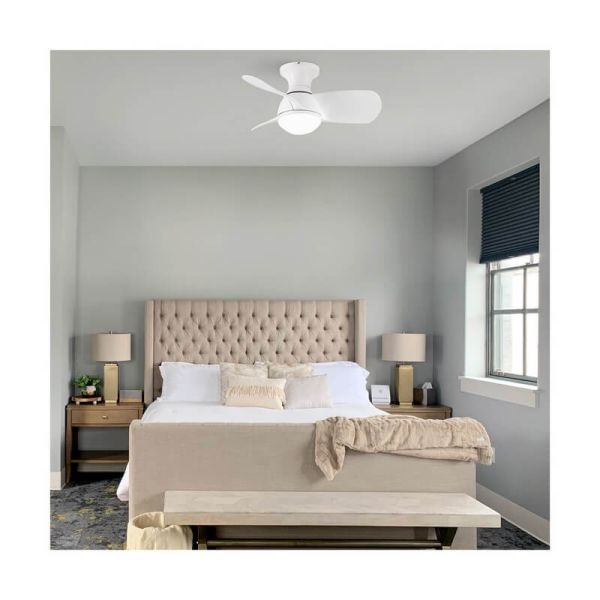 EPONA Ventilador pequeno LED branco 20W 2000Lm CCT Dim com controle remoto