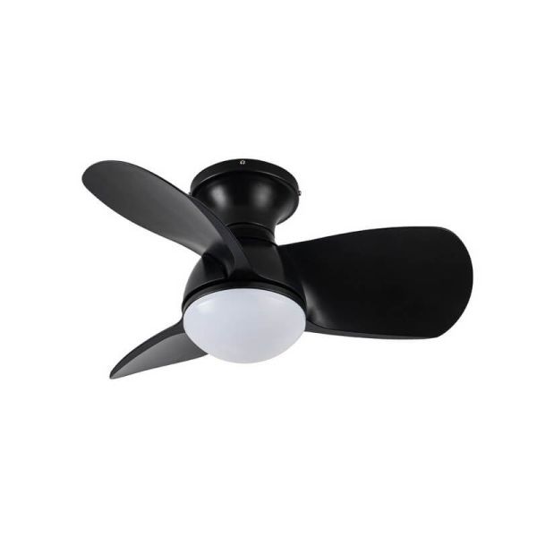 Ventilador pequeno LED EPONA Preto 20W 2000Lm CCT Dim com controle remoto