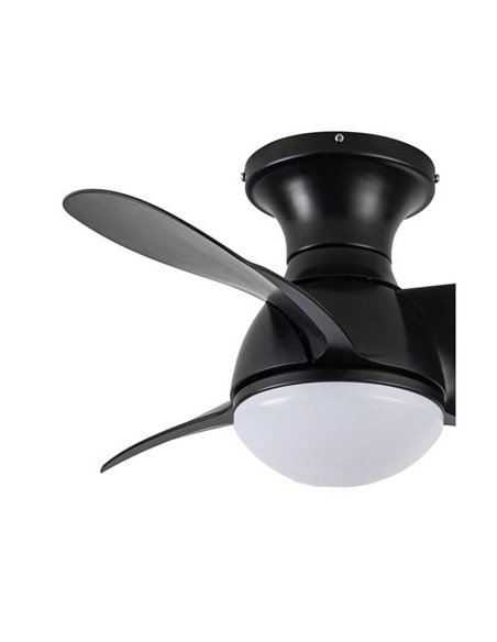 Petit ventilateur LED EPONA Noir 20W 2000Lm CCT Dim avec télécommande