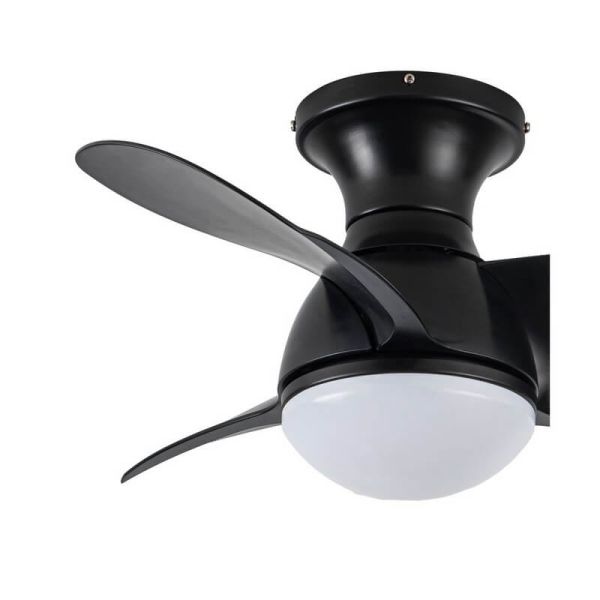 Ventilador pequeno LED EPONA Preto 20W 2000Lm CCT Dim com controle remoto