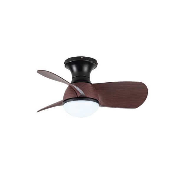 Ventilador de Techo LED pequeño EPONA Negro+Madera 20W 2000Lm CCT Dim con mando a distancia