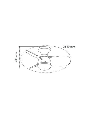Ventilador de Techo LED pequeño EPONA Negro+Madera 20W 2000Lm CCT Dim con mando a distancia