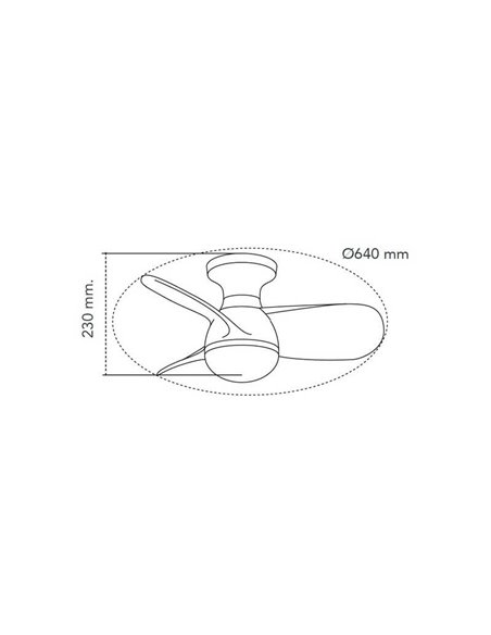 Ventilador de Techo LED pequeño EPONA Negro+Madera 20W 2000Lm CCT Dim con mando a distancia