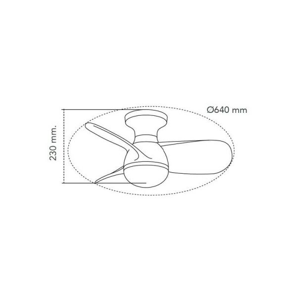 Ventilador de Techo LED pequeño EPONA Negro+Madera 20W 2000Lm CCT Dim con mando a distancia
