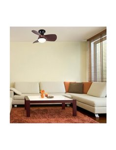 EPONA Ventilador de Teto Pequeno LED Preto+Madeira 20W 2000Lm CCT Dim com controle remoto 2