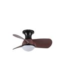 Ventilador de Techo LED pequeño EPONA Negro+Madera 20W 2000Lm CCT Dim con mando a distancia