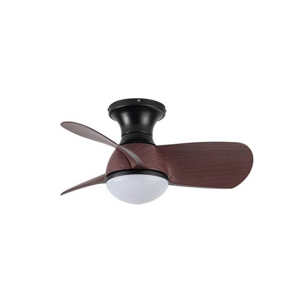 Ventilador de Techo LED pequeño EPONA Negro+Madera 20W 2000Lm CCT Dim con mando a distancia
