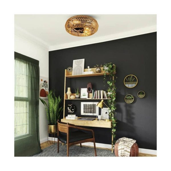 Ventilador de teto natural com luz GREIP em corda de fibra natural 4xE27