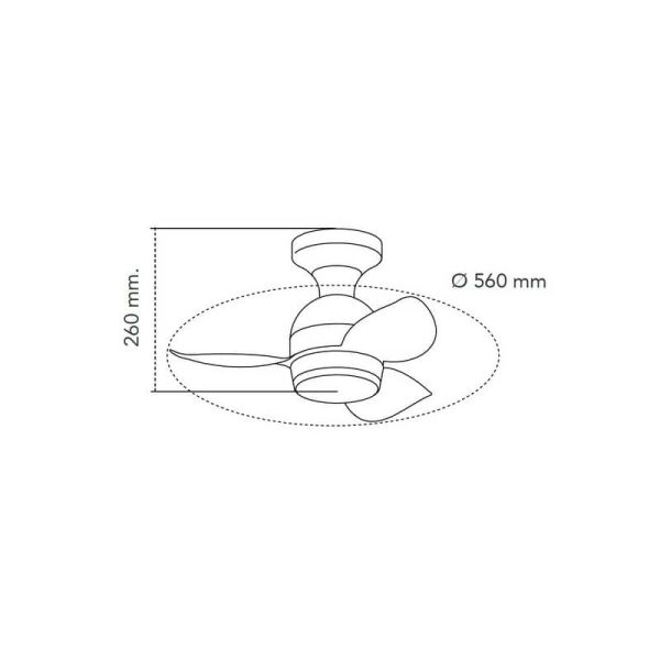 Ventilador de Techo LED pequeño JULIE Blanco 20W 2000Lm 3 CTT Dimmable