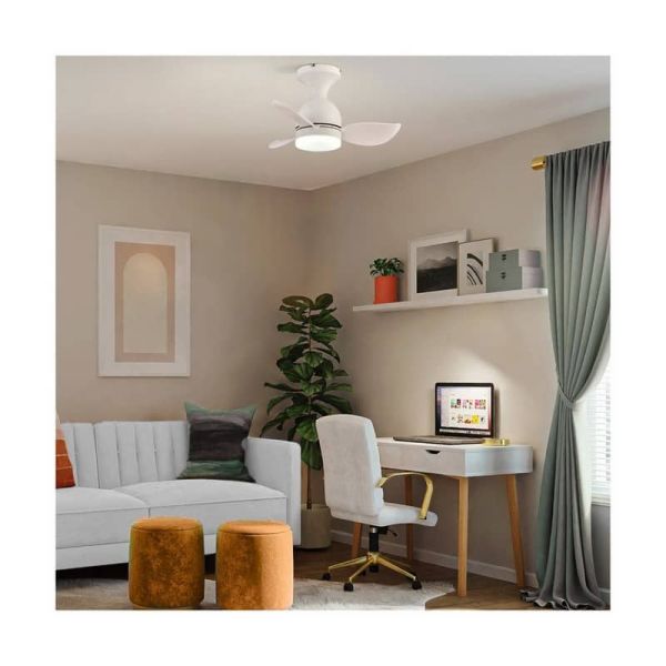 Ventilador de Teto Pequeno LED JULIE Branco 20W 2000Lm 3 CTT Regulável