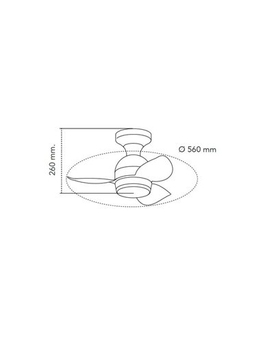 Ventilador de Techo LED pequeño JULIE Blanco+Madera 20W 2000Lm 3CTT Dimmable