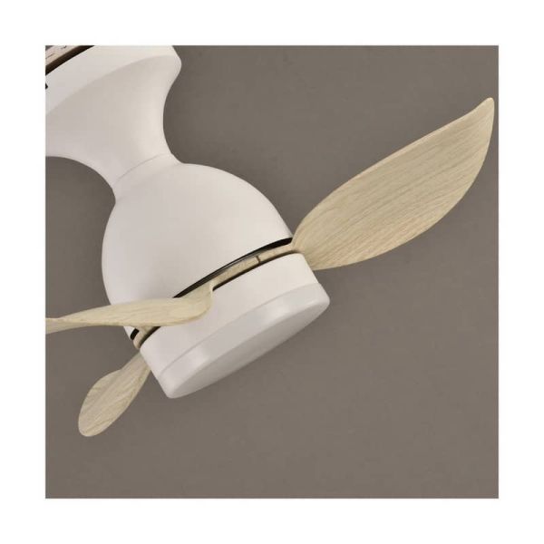Ventilador de Techo LED pequeño JULIE Blanco+Madera 20W 2000Lm 3CTT Dimmable