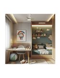 Ventilador de Techo LED pequeño JULIE Blanco+Madera 20W 2000Lm 3CTT Dimmable