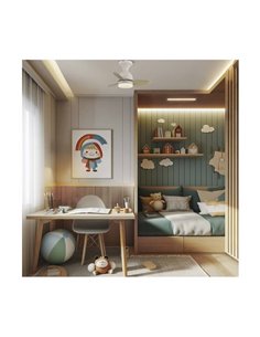 Ventilador de Techo LED pequeño JULIE Blanco+Madera 20W 2000Lm 3CTT Dimmable 2