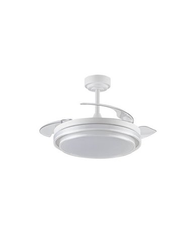 Ventilador de Techo LED aspas retráctiles LANDER Blanco 72W 7920Lm CCT con mando a distancia