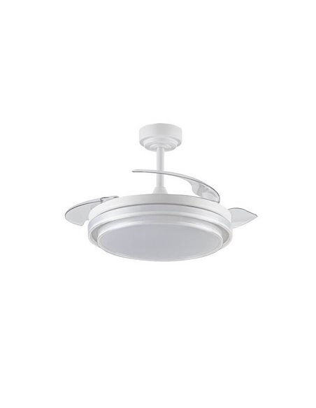 Ventilador de Techo LED aspas retráctiles LANDER Blanco 72W 7920Lm CCT con mando a distancia