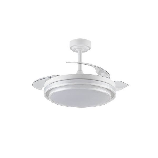 Ventilador de Techo LED aspas retráctiles LANDER Blanco 72W 7920Lm CCT con mando a distancia