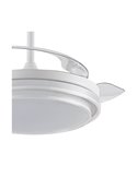 Ventilador de Techo LED aspas retráctiles LANDER Blanco 72W 7920Lm CCT con mando a distancia