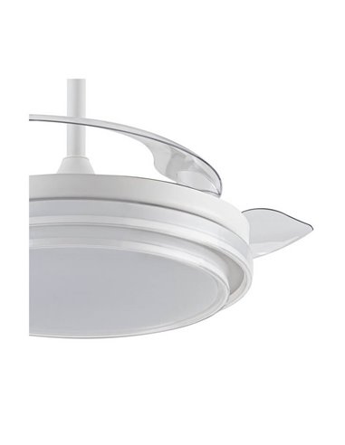 Ventilador de Techo LED aspas retráctiles LANDER Blanco 72W 7920Lm CCT con mando a distancia