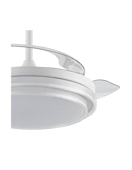 Ventilador de Techo LED aspas retráctiles LANDER Blanco 72W 7920Lm CCT con mando a distancia
