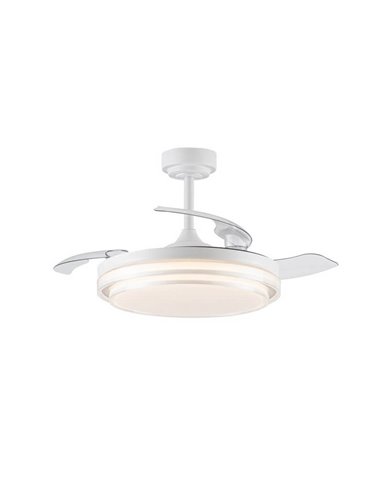Ventilador de Techo LED aspas retráctiles LANDER Blanco 72W 7920Lm CCT con mando a distancia