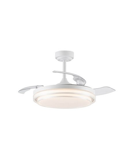 Ventilador de Techo LED aspas retráctiles LANDER Blanco 72W 7920Lm CCT con mando a distancia