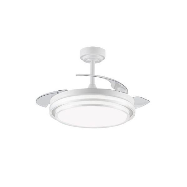 Ventilador de Techo LED aspas retráctiles LANDER Blanco 72W 7920Lm CCT con mando a distancia