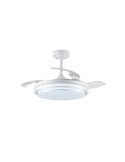 Ventilador de Techo LED aspas retráctiles LANDER Blanco 72W 7920Lm CCT con mando a distancia