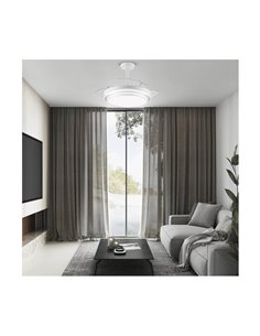 LANDER Ventilateur de Plafond LED Blanc à Pales Rétractables 72W 7920Lm CCT avec télécommande 2