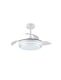 Ventilador de teto LED lâminas retráteis LANDER Mini Branco 46W 5520 Lm CCT