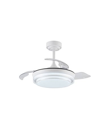 Ventilador de Techo LED aspas retráctiles LANDER Mini Blanco 46W 5520 Lm CCT