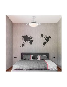 Ventilador de teto LED lâminas retráteis LANDER Mini Branco 46W 5520 Lm CCT 2