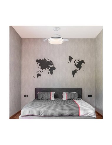 Ventilador de Techo LED aspas retráctiles LANDER Mini Blanco 46W 5520 Lm CCT