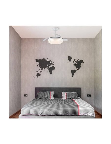 Ventilador de Techo LED aspas retráctiles LANDER Mini Blanco 46W 5520 Lm CCT