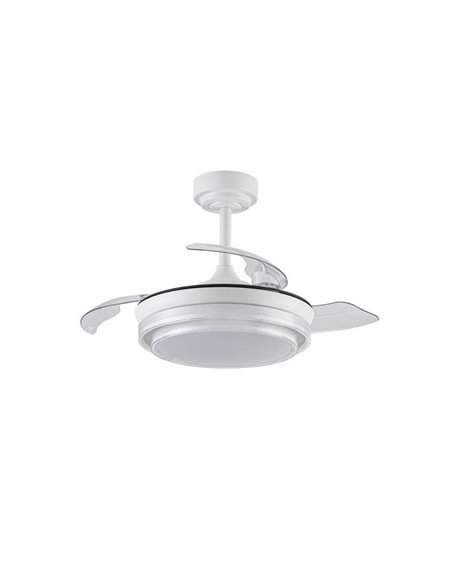 Ventilador de Techo LED aspas retráctiles LANDER Mini Blanco 46W 5520 Lm CCT