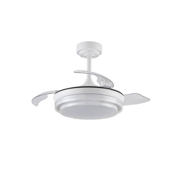 Ventilador de Techo LED aspas retráctiles LANDER Mini Blanco 46W 5520 Lm CCT