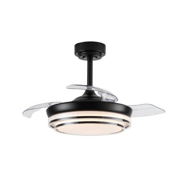 Ventilador LED con aspas retráctiles LANDER Mini Negro 46W 5520 Lm CCT