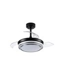 Ventilador LED con aspas retráctiles LANDER Mini Negro 46W 5520 Lm CCT
