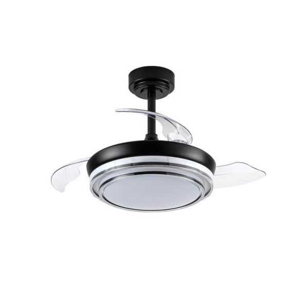 Ventilador LED com pás retráteis LANDER Mini Preto 46W 5520 Lm CCT
