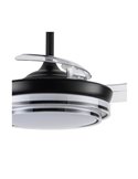 Ventilador LED con aspas retráctiles LANDER Mini Negro 46W 5520 Lm CCT