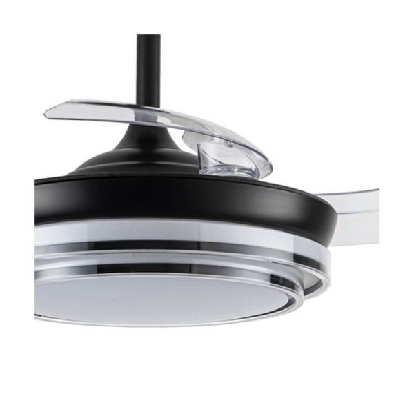 Ventilador LED con aspas retráctiles LANDER Mini Negro 46W 5520 Lm CCT